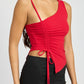 ONE SHOULDER RUCHED TOP