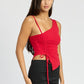 ONE SHOULDER RUCHED TOP