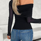 Long sleeve one shoulder blouse