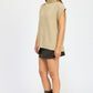 SPLIT BACK TURTLE NECK SWEATER TOP