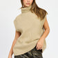 SPLIT BACK TURTLE NECK SWEATER TOP