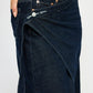 WRAPPED MAXI DENIM SKIRT