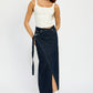 WRAPPED MAXI DENIM SKIRT