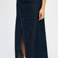 WRAPPED MAXI DENIM SKIRT