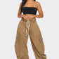 Urban Chic Drawstring Denim Cargo Pants