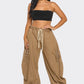 Urban Chic Drawstring Denim Cargo Pants