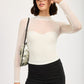 CONTRASTED SHEER RUCHED TOP