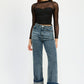 CONTRASTED SHEER RUCHED TOP