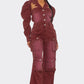 Vintage Inspired Utility Burgundy Jumpsuit