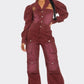 Vintage Inspired Utility Burgundy Jumpsuit