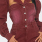 Vintage Inspired Utility Burgundy Jumpsuit