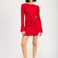 LONG SLEEVE MINI DRESS WITH BACK CUTOUT