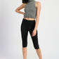 TURTLE NECK RIBBED SLEEVELESS TOP