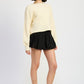 CABLE KNIT CROPPED SWEATER