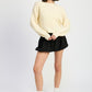 CABLE KNIT CROPPED SWEATER