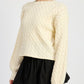 CABLE KNIT CROPPED SWEATER