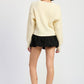 CABLE KNIT CROPPED SWEATER