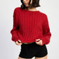 CABLE KNIT CROPPED SWEATER