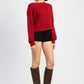 CABLE KNIT CROPPED SWEATER