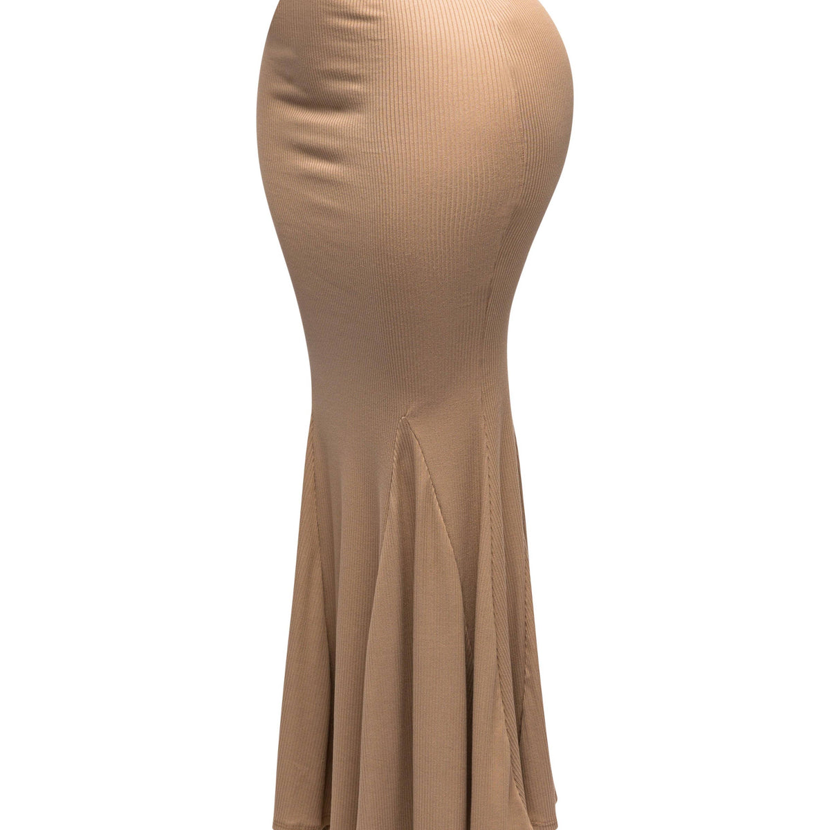 Flare Ribbed Maxi Skirt