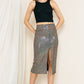 High Waist Sequin Skirt