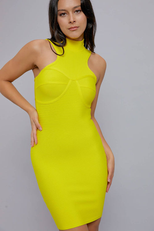 Bandage Ribbed Halter Dress