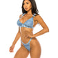 TWO PIECE BIG BUCKLE DENIM SWIMWEAR