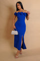 Off-Shoulder Dress with Rose Neckline