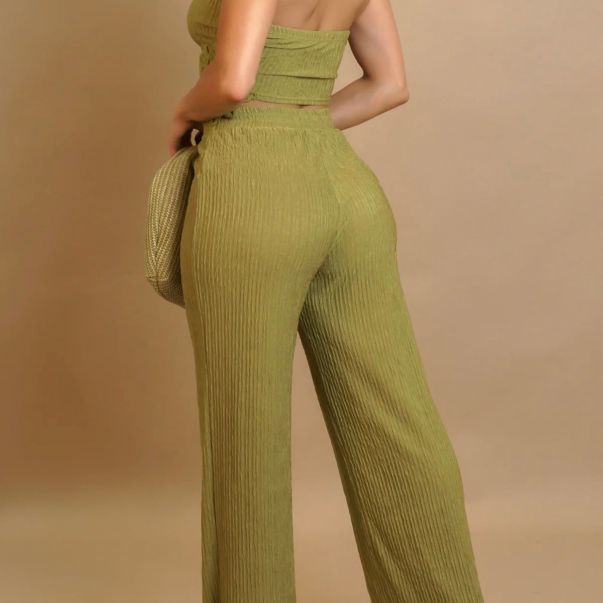 Embellished Tube Top Pants Set