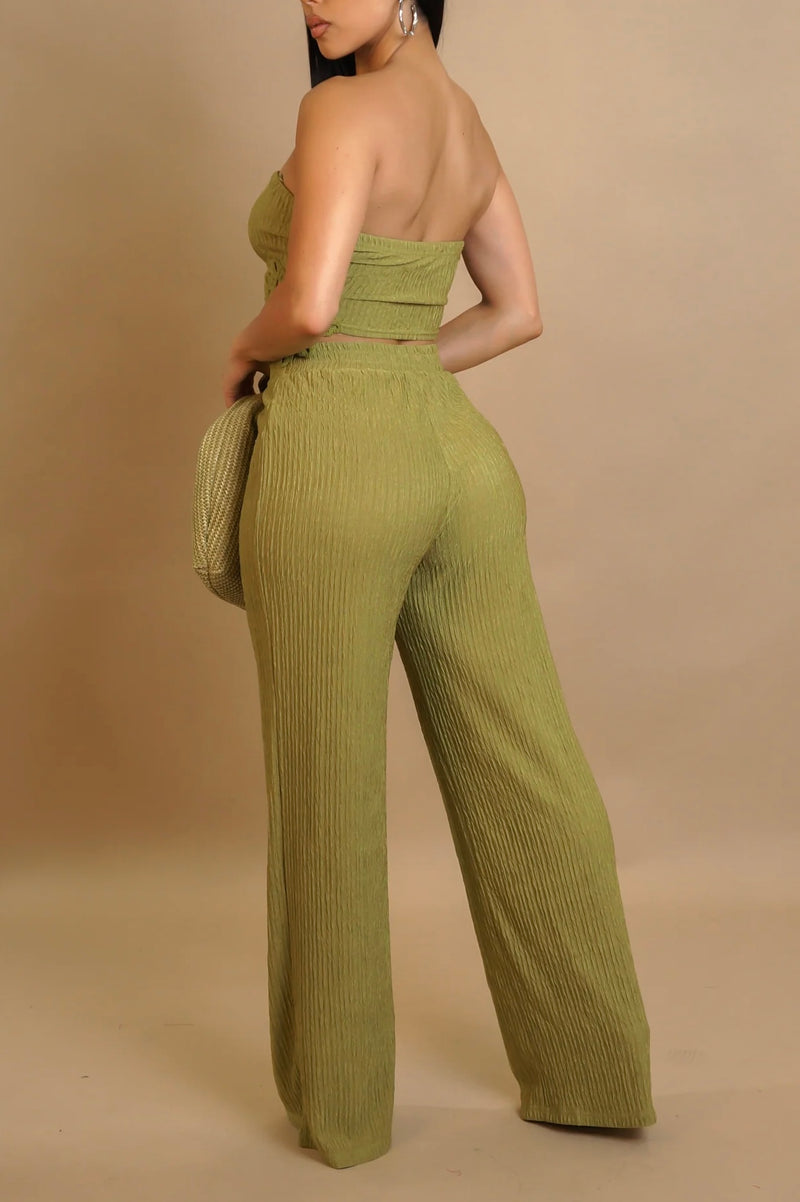 Embellished Tube Top Pants Set