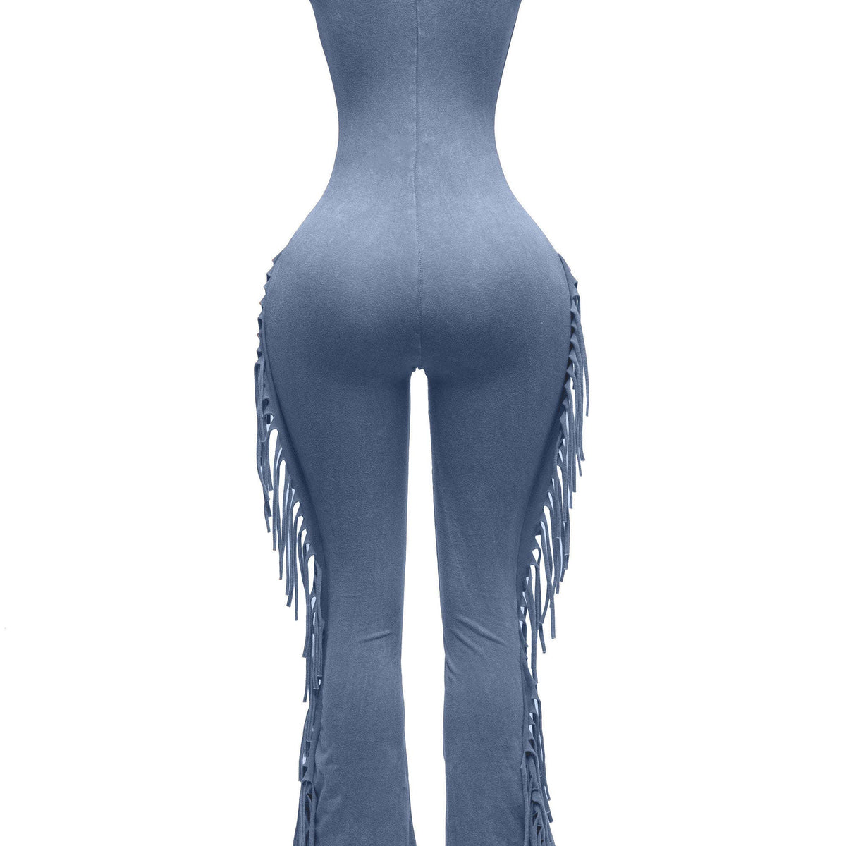 Mineral Washed Fringed Jumpsuit