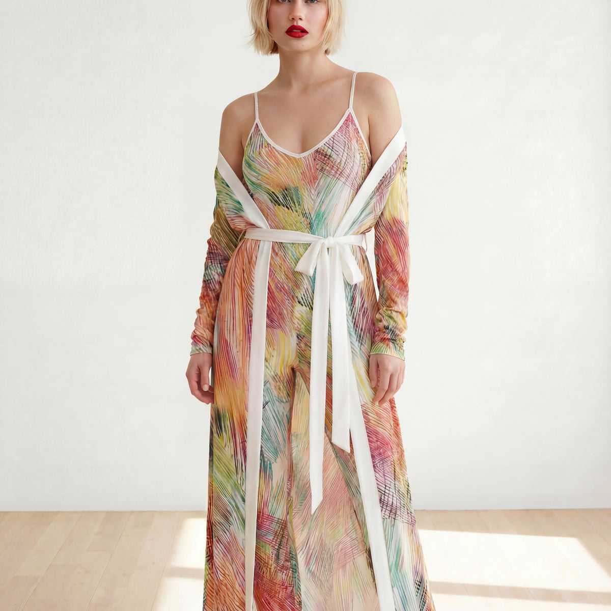 Fitted Jumpsuit With Matching Coverup Set