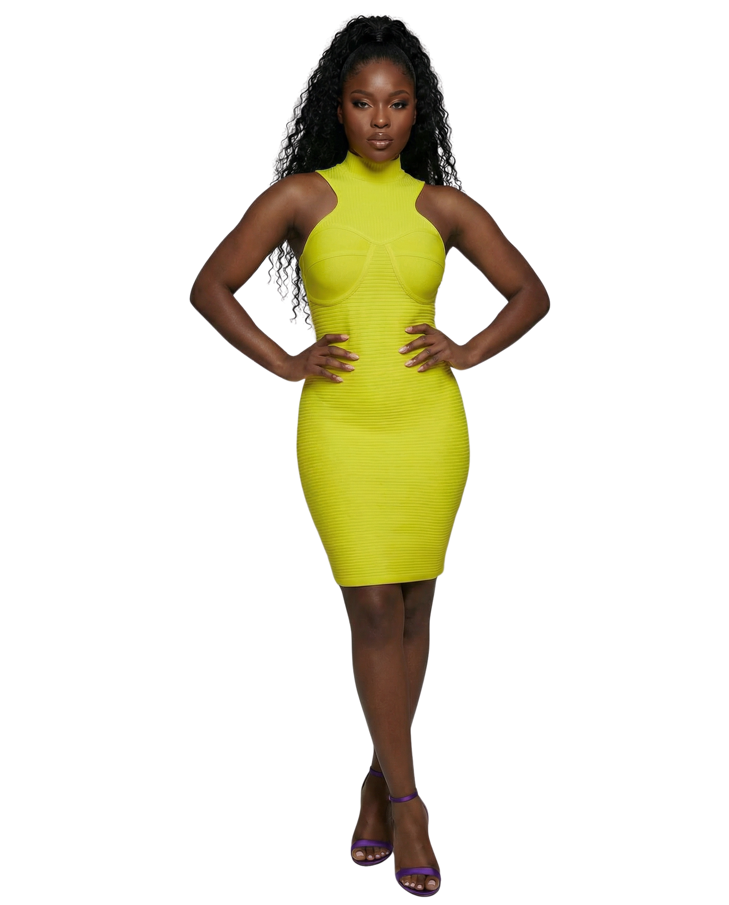 Bandage Ribbed Halter Dress