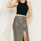 High Waist Sequin Skirt