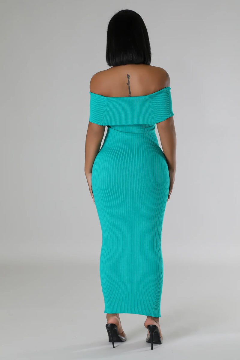 Button Down Off Shoulder Maxi Dress