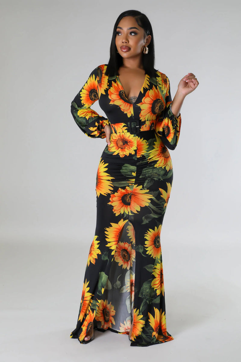 Sunflower Bloom Maxi Dress