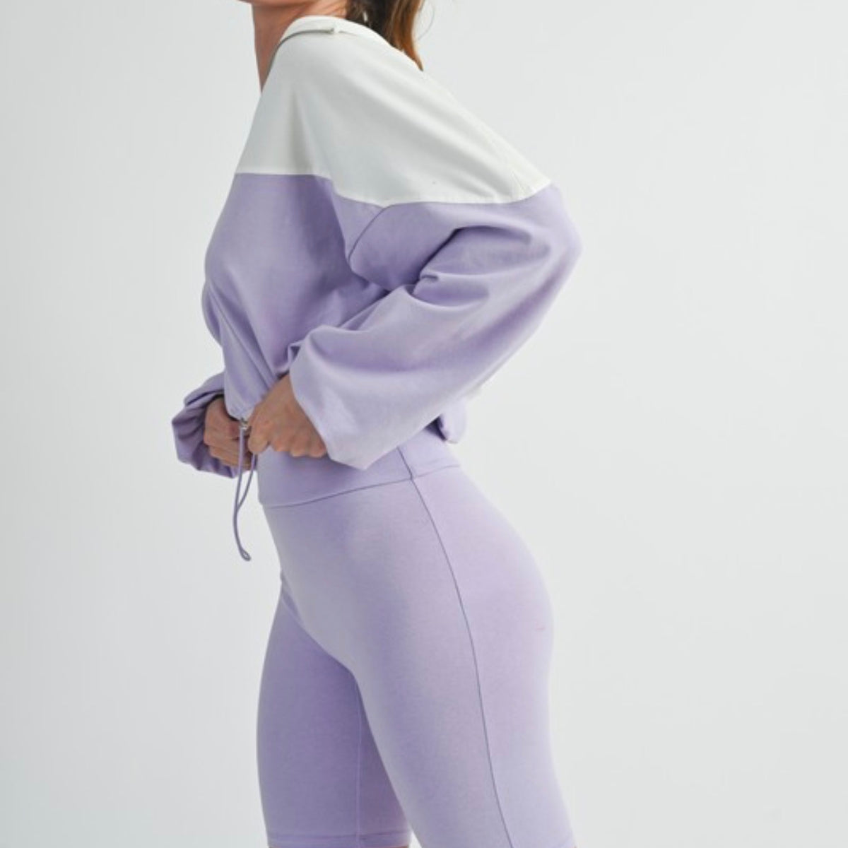 Cropped Jacket & High-Waisted Biker Shorts