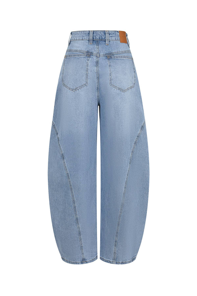 Denim High Waist Barrel Jeans