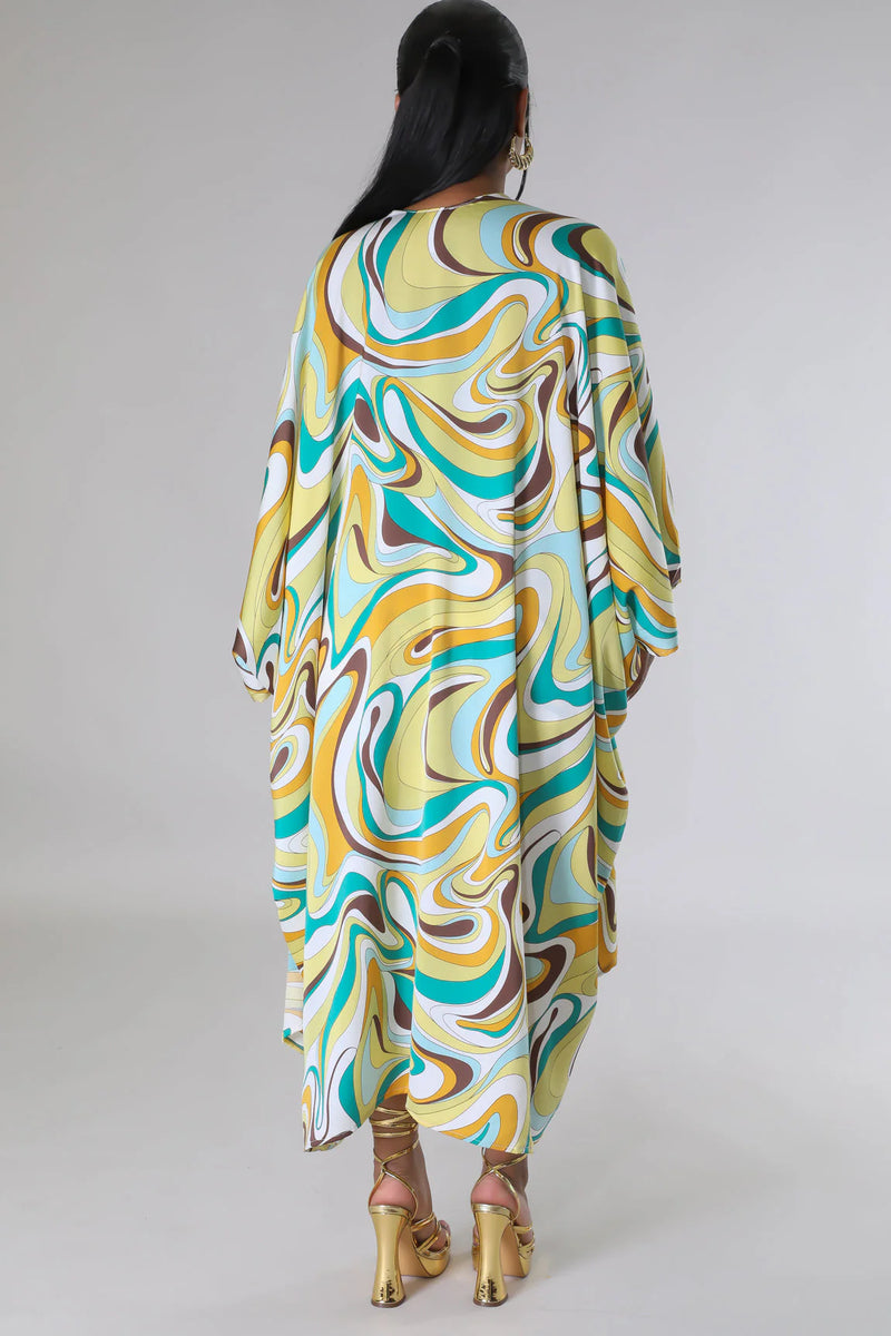 Abstract Pattern Cardigan & Shorts Set