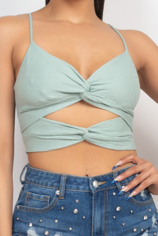 Front Twist Cut Out Cami Top