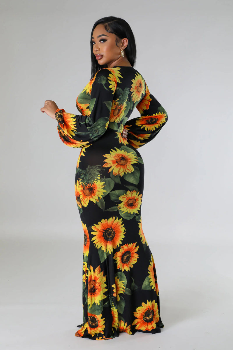Sunflower Bloom Maxi Dress
