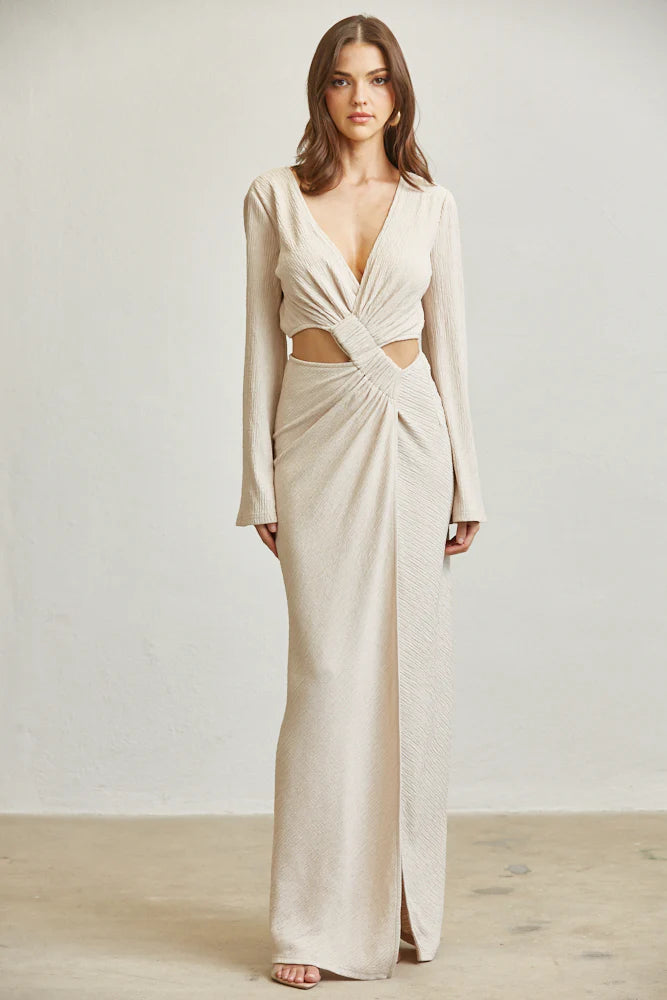 Ivory Cutout Maxi Dress