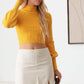 Mock neck Long Sleeve Open Back Crop Sweater