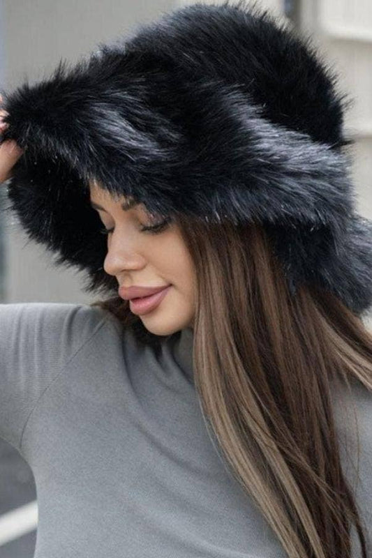 Oversized Fur Bucket Hat