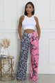 Mixed Print Wide Leg Lounge Pants