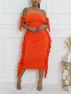 Flame Fringe Midi Dress