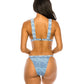 TWO PIECE BIG BUCKLE DENIM SWIMWEAR