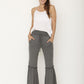 drawstring ruffle wide leg pants