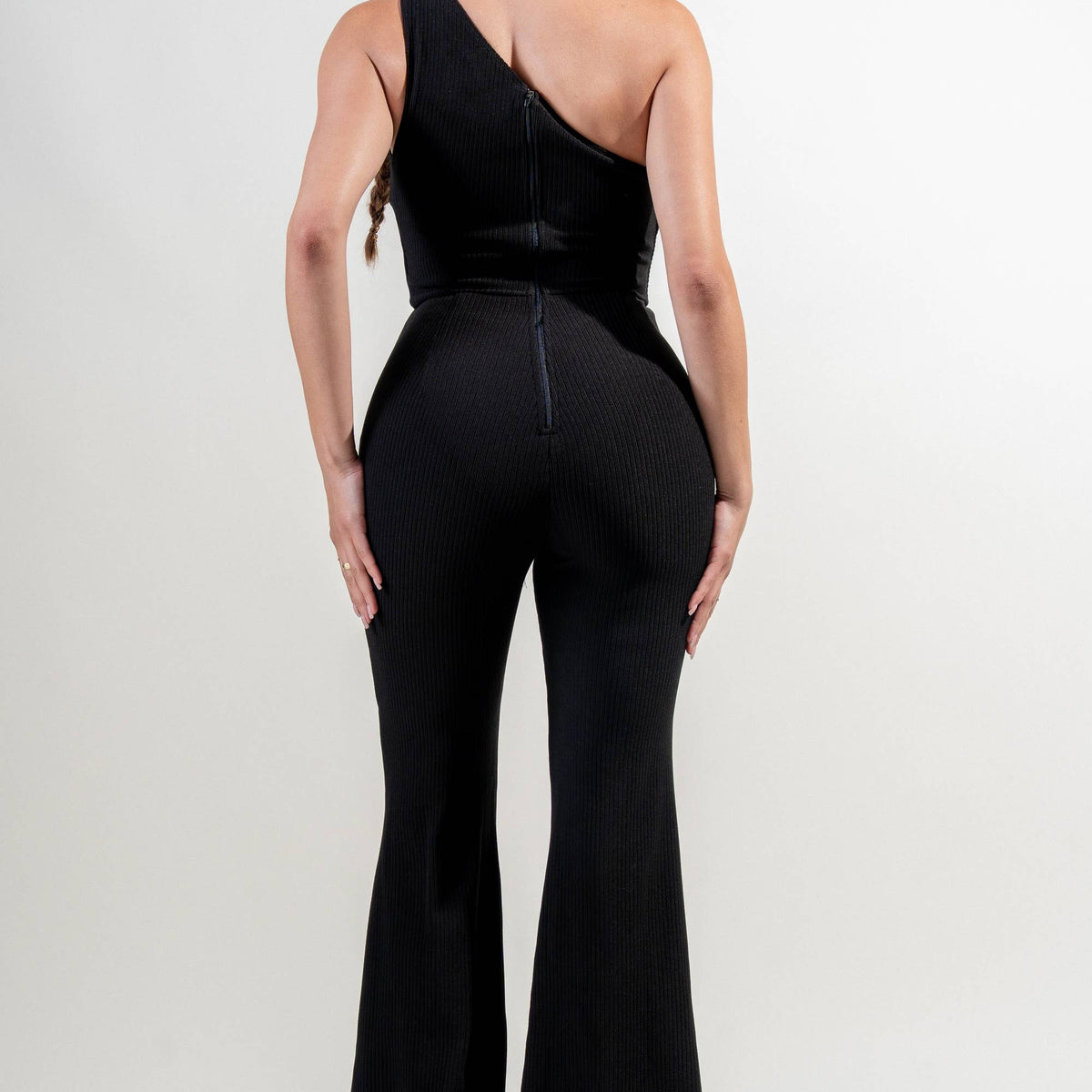 Rib One Shoulder Jumpsuit