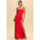 Solid Jersey Ruched Maxi Dress